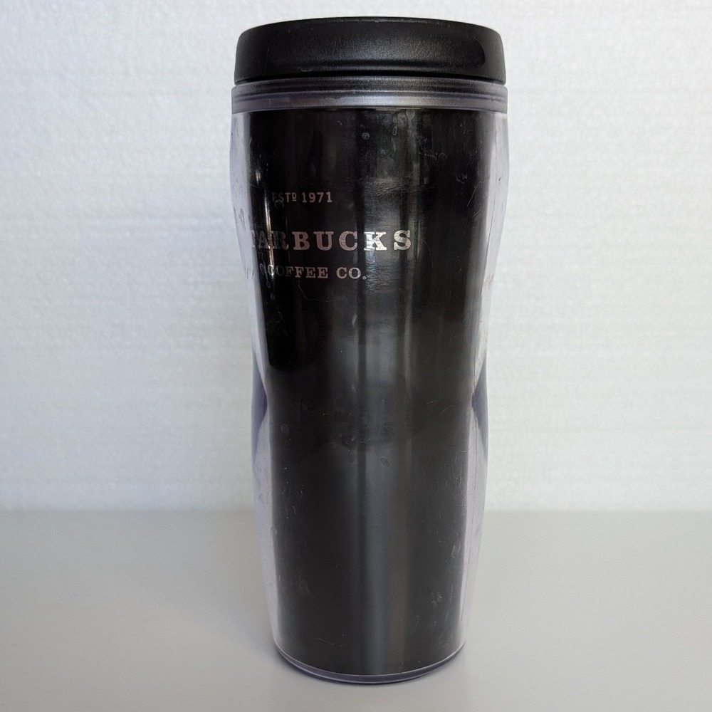 Starbucks Barista Black Double Wall Travel Tumbler Coffee Mug 16oz VTG Y2K